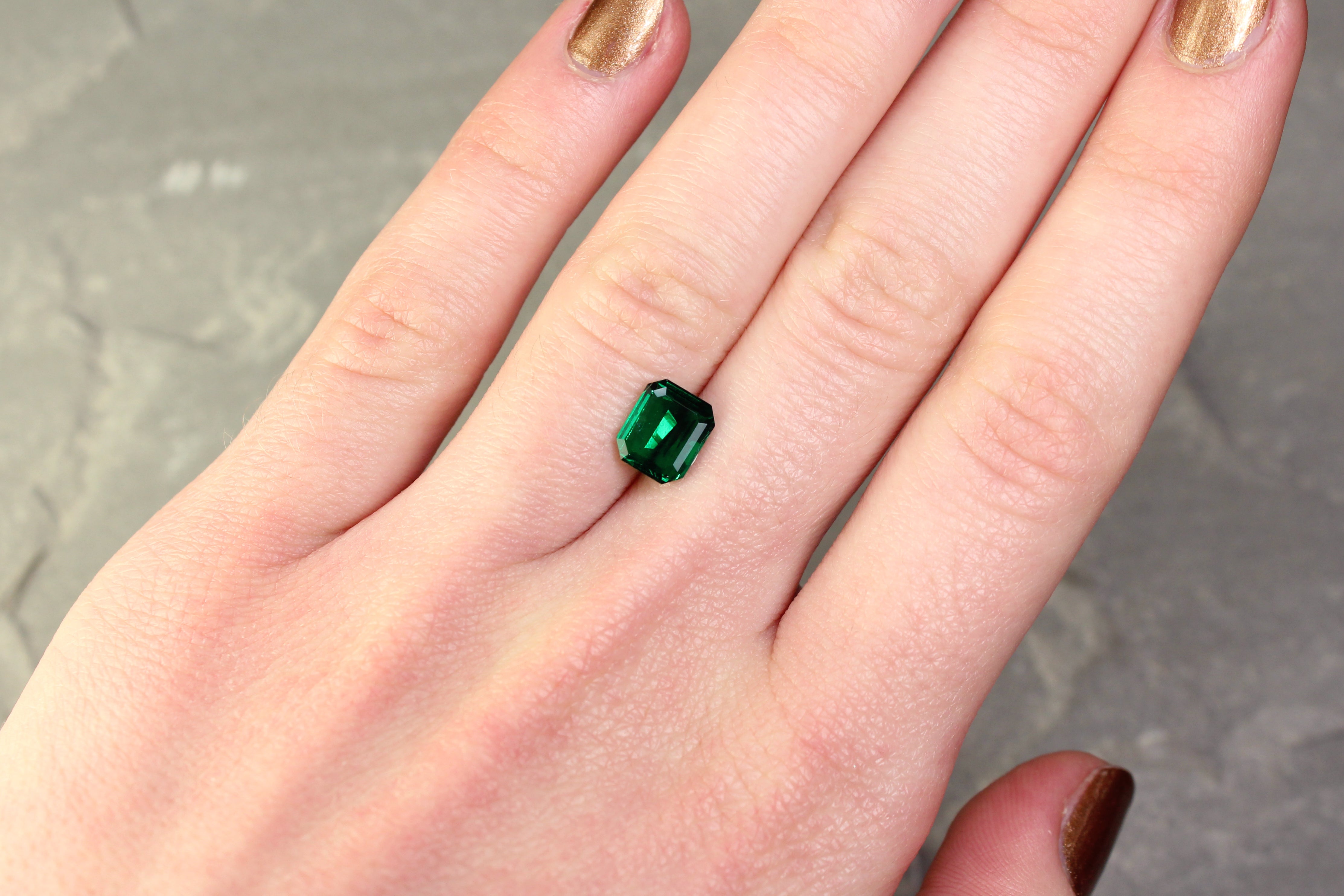 1.27ct Bluish Green, Octagon Emerald, Oiled - 7.93 x 6.70 x 2.83mm