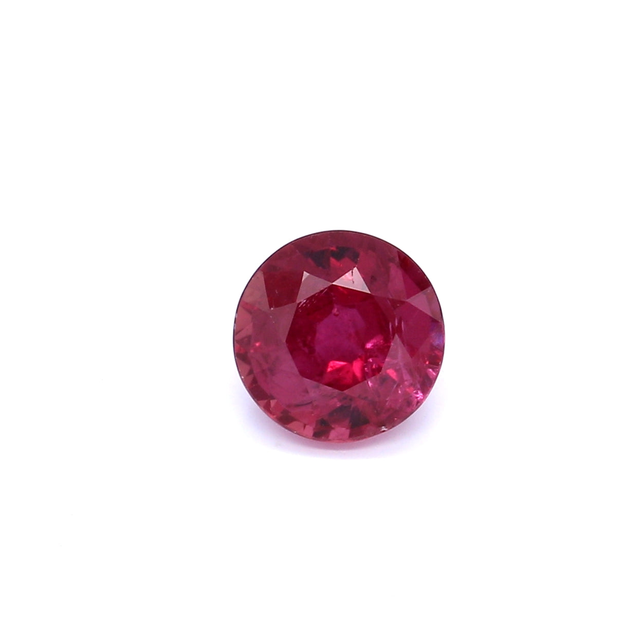 1.60ct Purplish Red, Round Ruby, No Heat + Oil - 6.99 - 7.03 x 4.06mm
