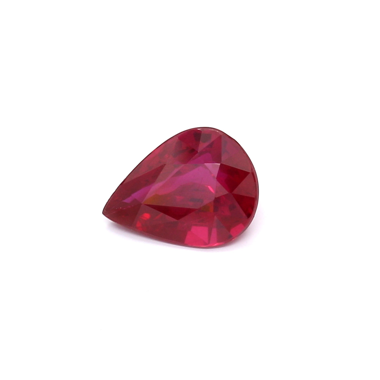 2.03ct Vivid, Pigeon's Blood Red, Pear Shape Ruby, No Heat, Mozambique - 9.16 x 6.86 x 4.50mm