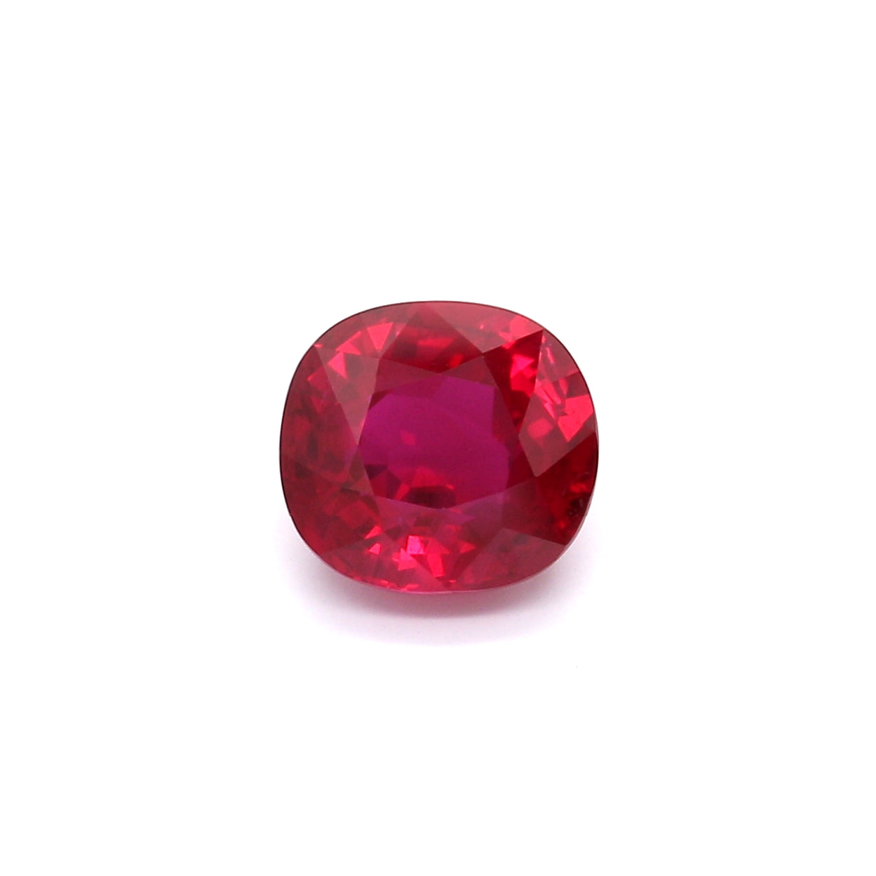 2.52ct Vivid, Pigeon's Blood Red, Cushion Ruby, No Heat, Mozambique - 7.93 x 7.35 x 4.78mm