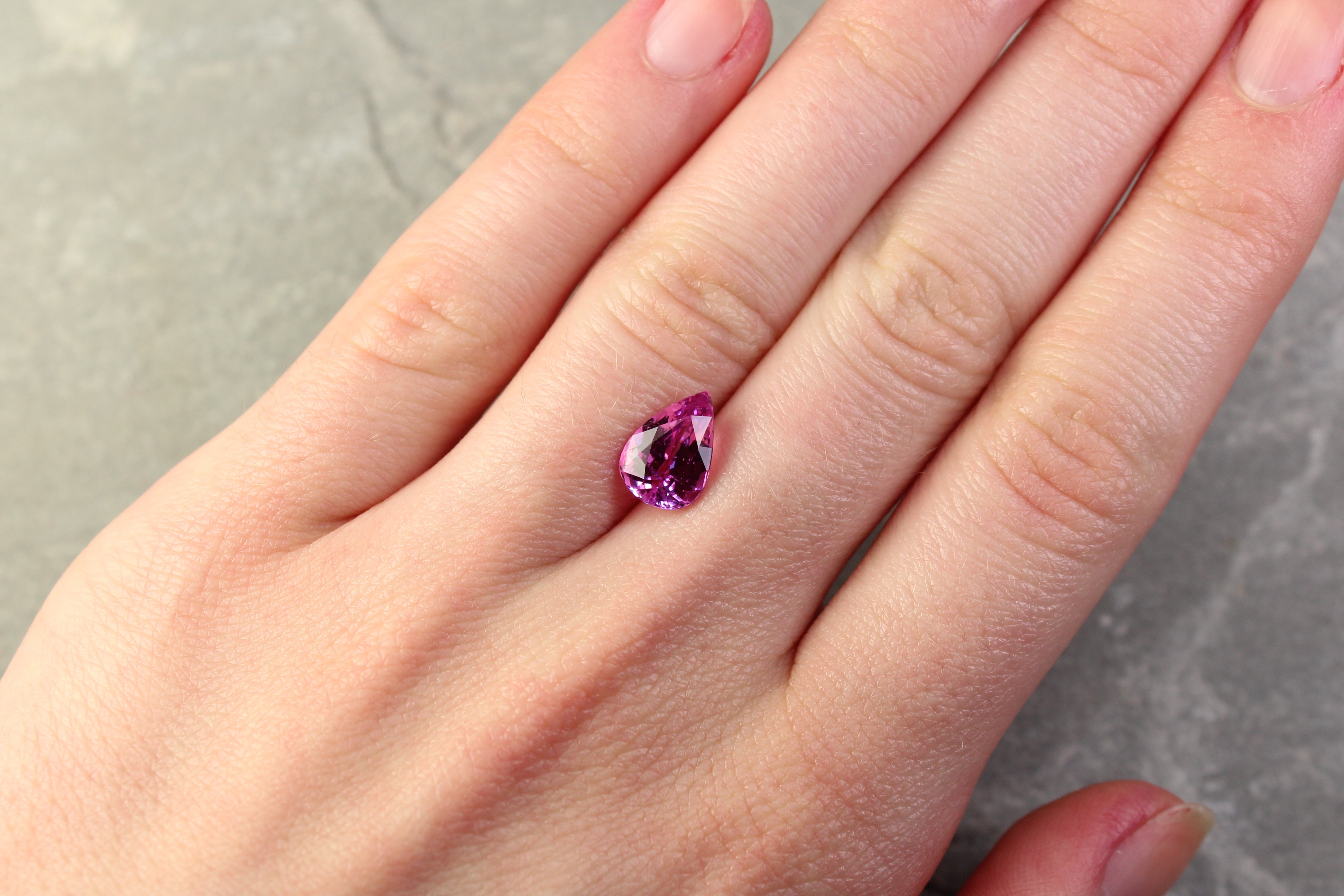 2.83ct Purplish Pink, Pear Shape Sapphire, Heated, Madagascar - 10.45 x 7.32 x 5.28mm
