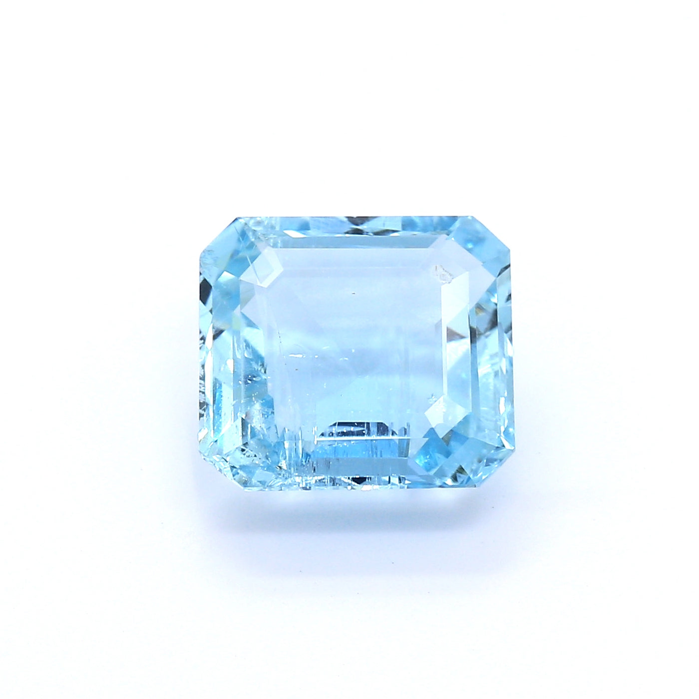 Aquamarine, Blue, Octagon, Untreated, Unknown