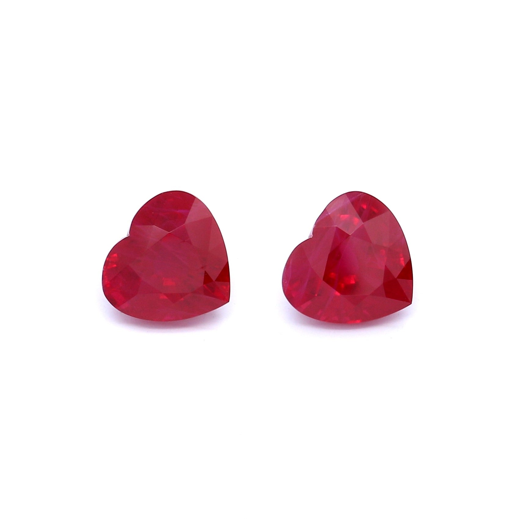 3.97ct Heart Shape Ruby Pair, Myanmar - 7.1 x 7.7mm