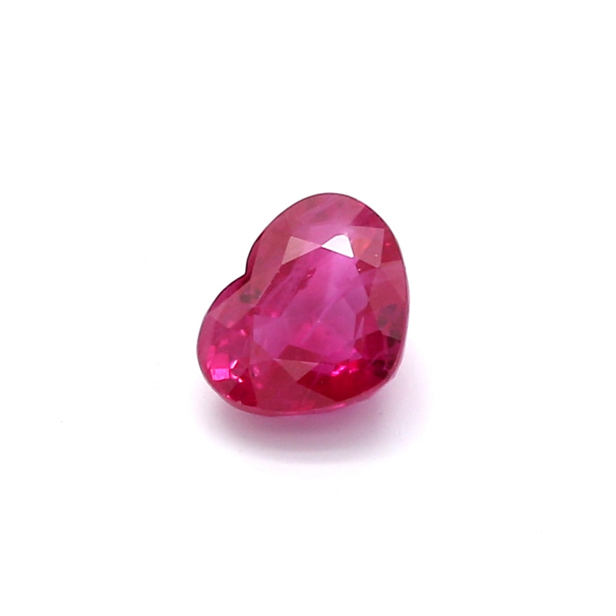 1.03ct Pinkish Red, Heart Shape Ruby, H(b), Myanmar - 5.02 x 6.21 x 3.35mm