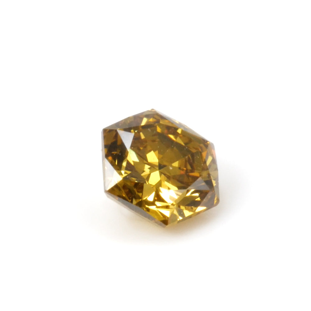 Diamond, Brownish Yellow, Fancy deep, VS1, Hexagonal, None