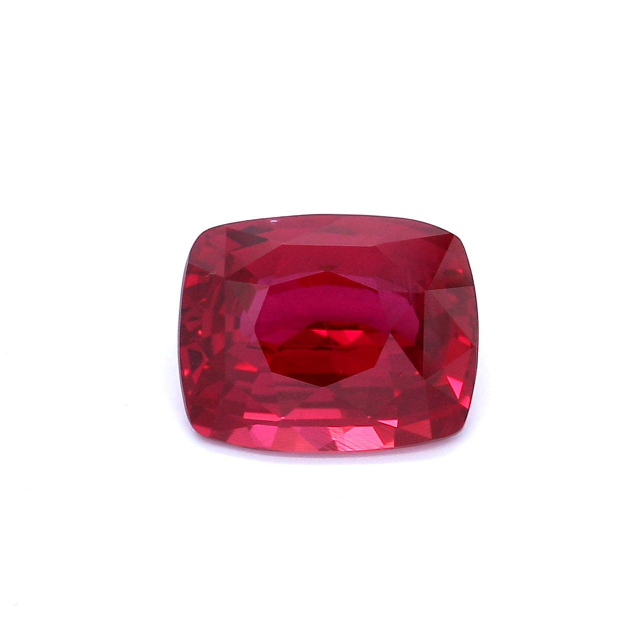 4.02ct Vivid Red, Cushion Ruby, No Heat, Tanzania - 10.23 x 8.11 x 5.02mm