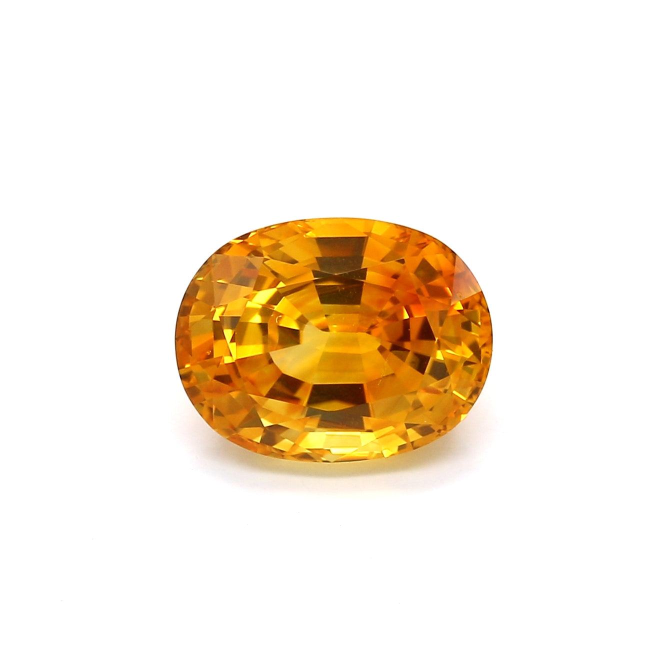 5.11ct Orangy Yellow, Oval Sapphire, Sri Lanka - 10.96 x 8.50 x 6.29mm