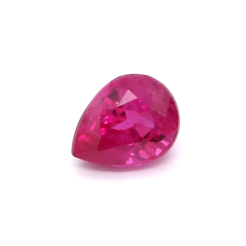 Ruby, Pinkish Red, Pear, Heated, Myanmar