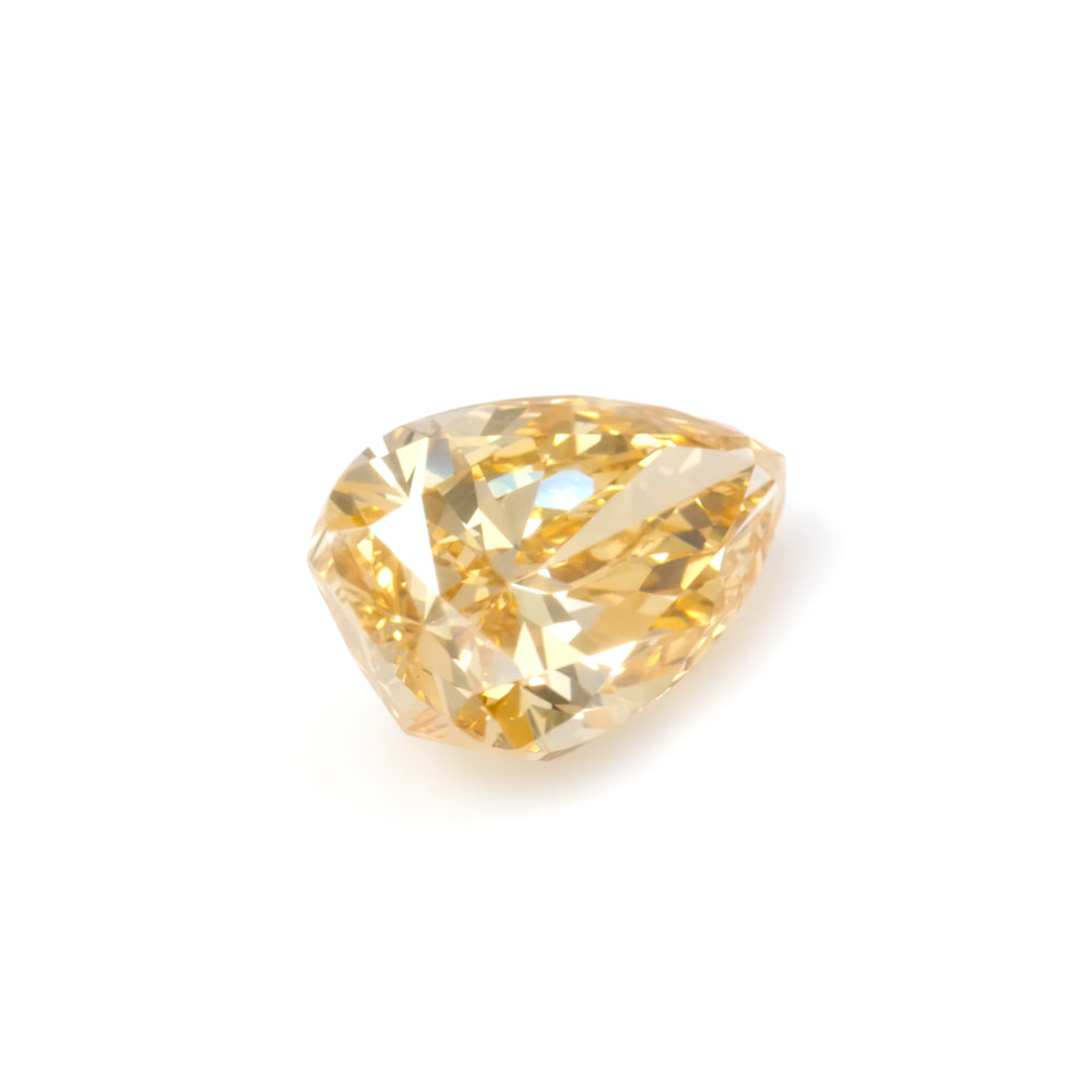 Colored Diamond, Orange Yellow, Fancy Intense, SI1, Pear-shaped, Untreated