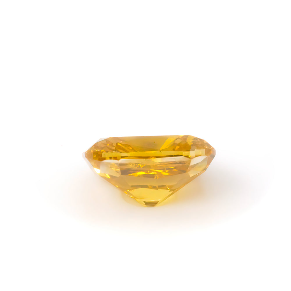 Colored Diamond, Yellow Orange, Vivid, VS1, Cushion, Untreated