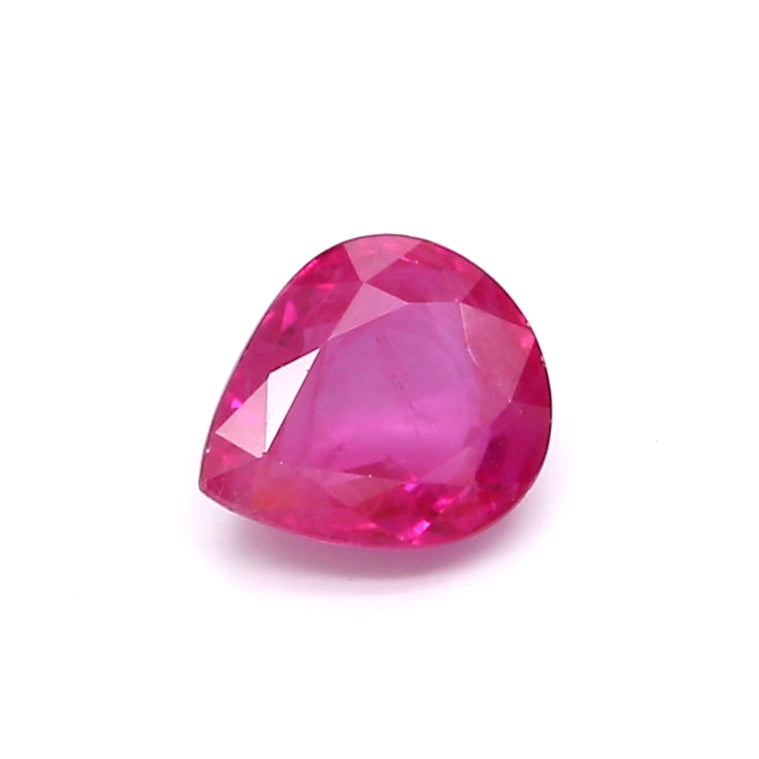 Ruby, Pinkish Red, Pear, Heated, Myanmar