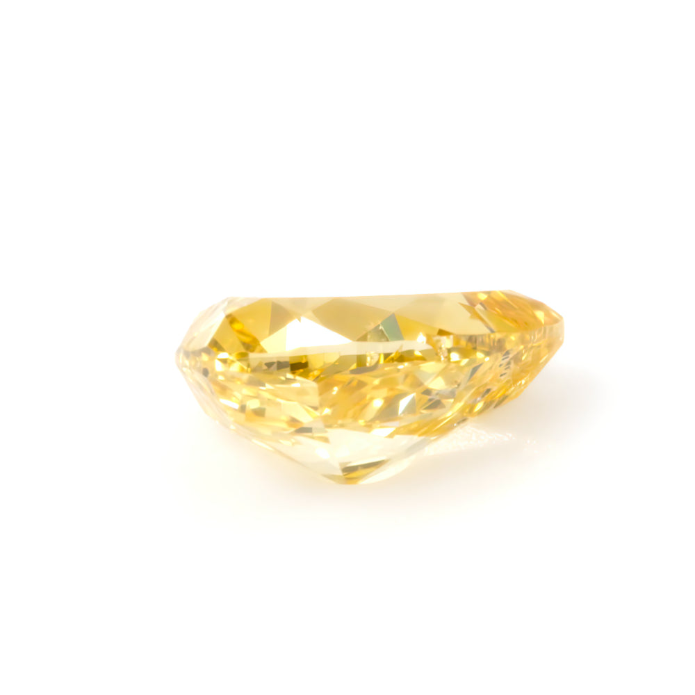 Colored Diamond, Orangy yellow, Vivid, I1, Pear-shaped, Untreated