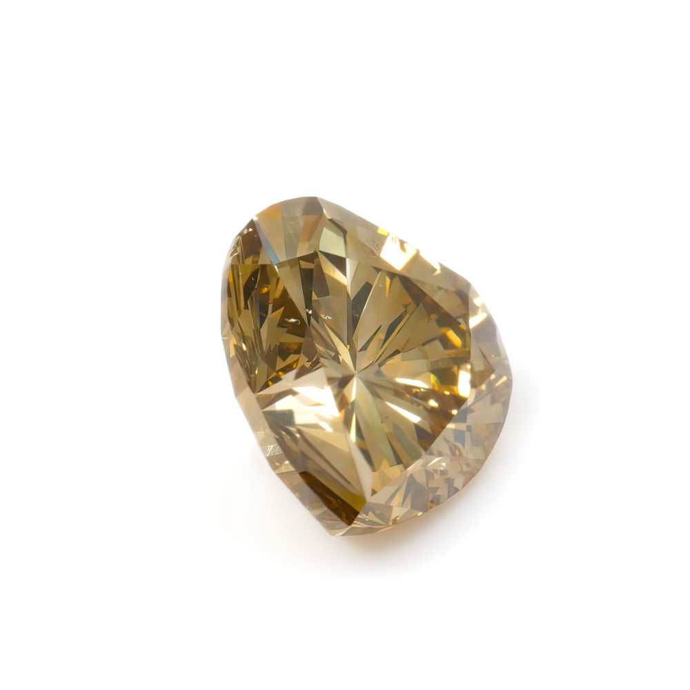 Colored Diamond, Greenish yellow, Fancy Dark, SI1, Heart-shaped, Untreated