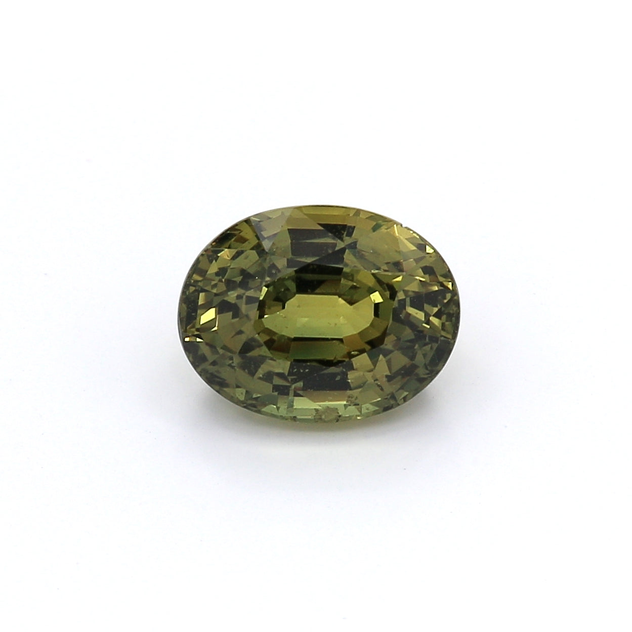 3.67ct Yellowish Green, Oval Sapphire, No Heat, Madagascar - 9.72 x 7.51 x 5.83mm