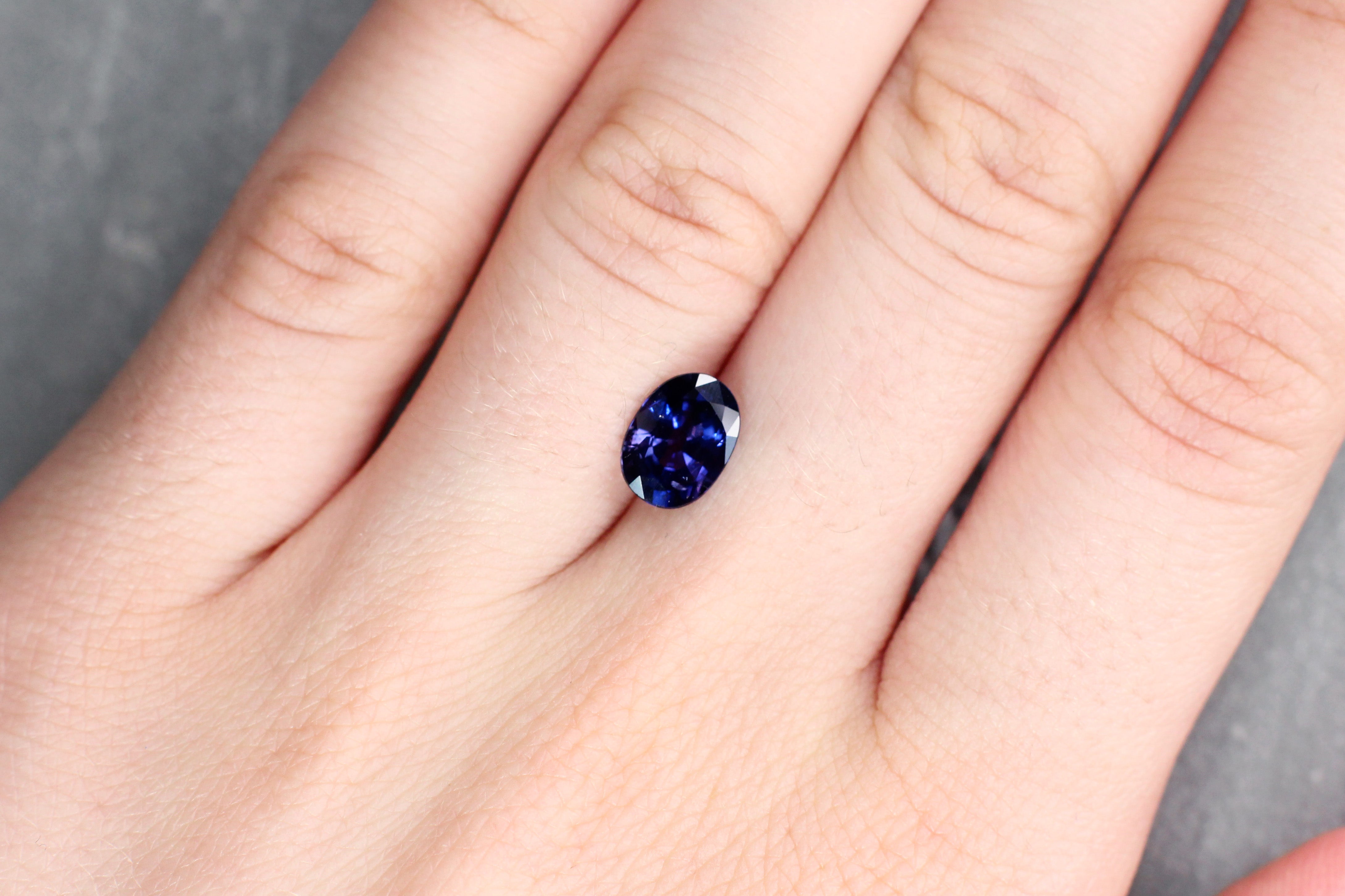 1.79ct Violetish Blue, Oval Sapphire, Heated, Madagascar - 8.62 x 6.25 x 4.00mm