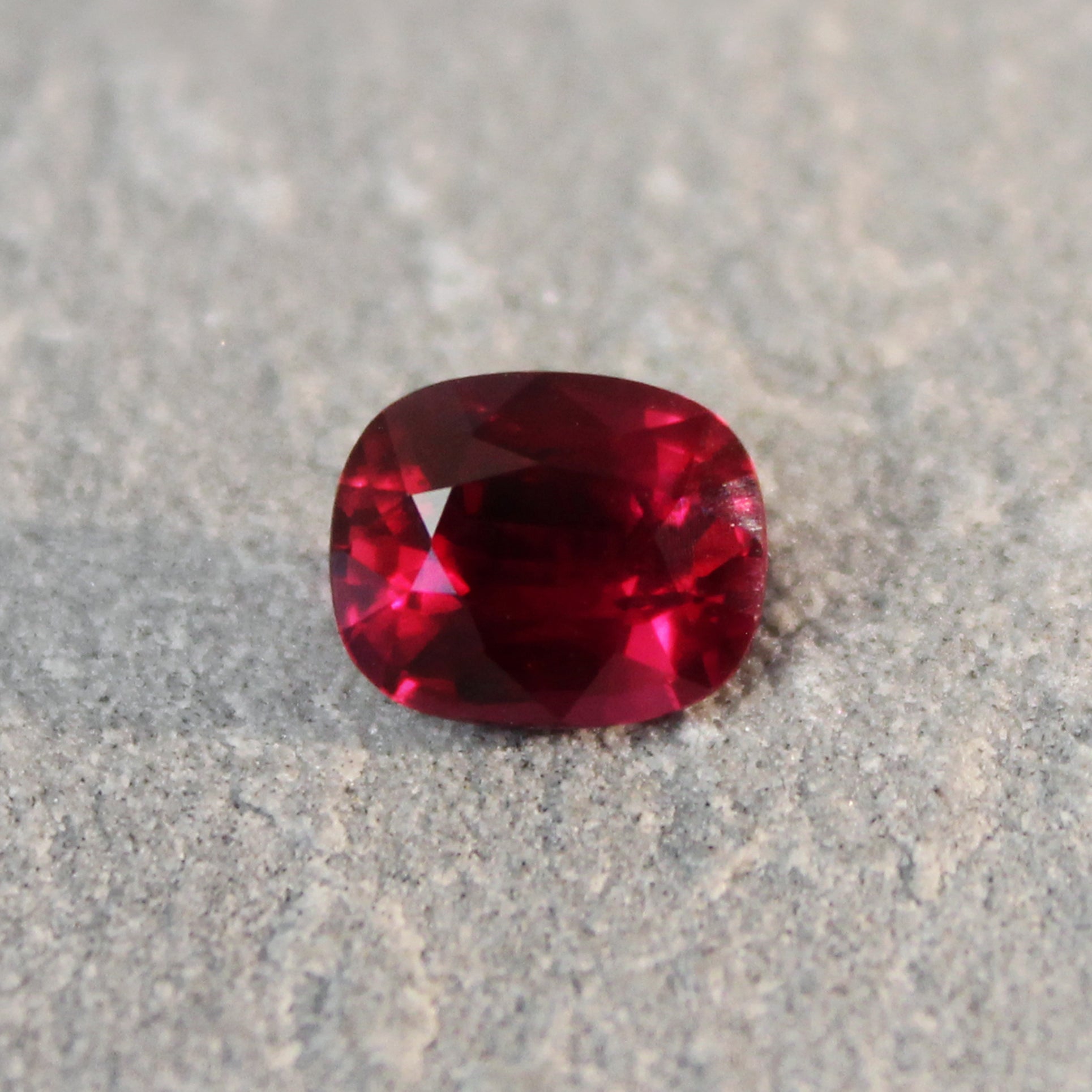 2.07ct Vivid, Pigeon's Blood Red, Cushion Ruby, No Heat, Mozambique - 8.12 x 6.66 x 4.21mm
