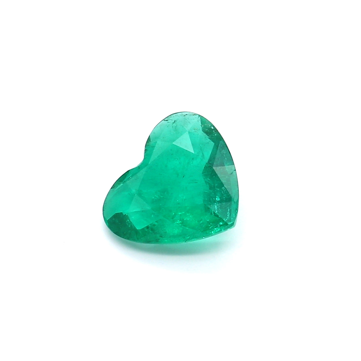 1.36ct Heart Shape Emerald, Moderate Oil, Colombia - 8.12 x 9.08 x 3.33mm