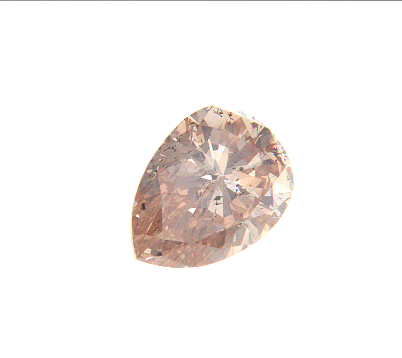 Colored Diamond, Brownish Orange, Fancy, VS1, Pear-shaped, Untreated