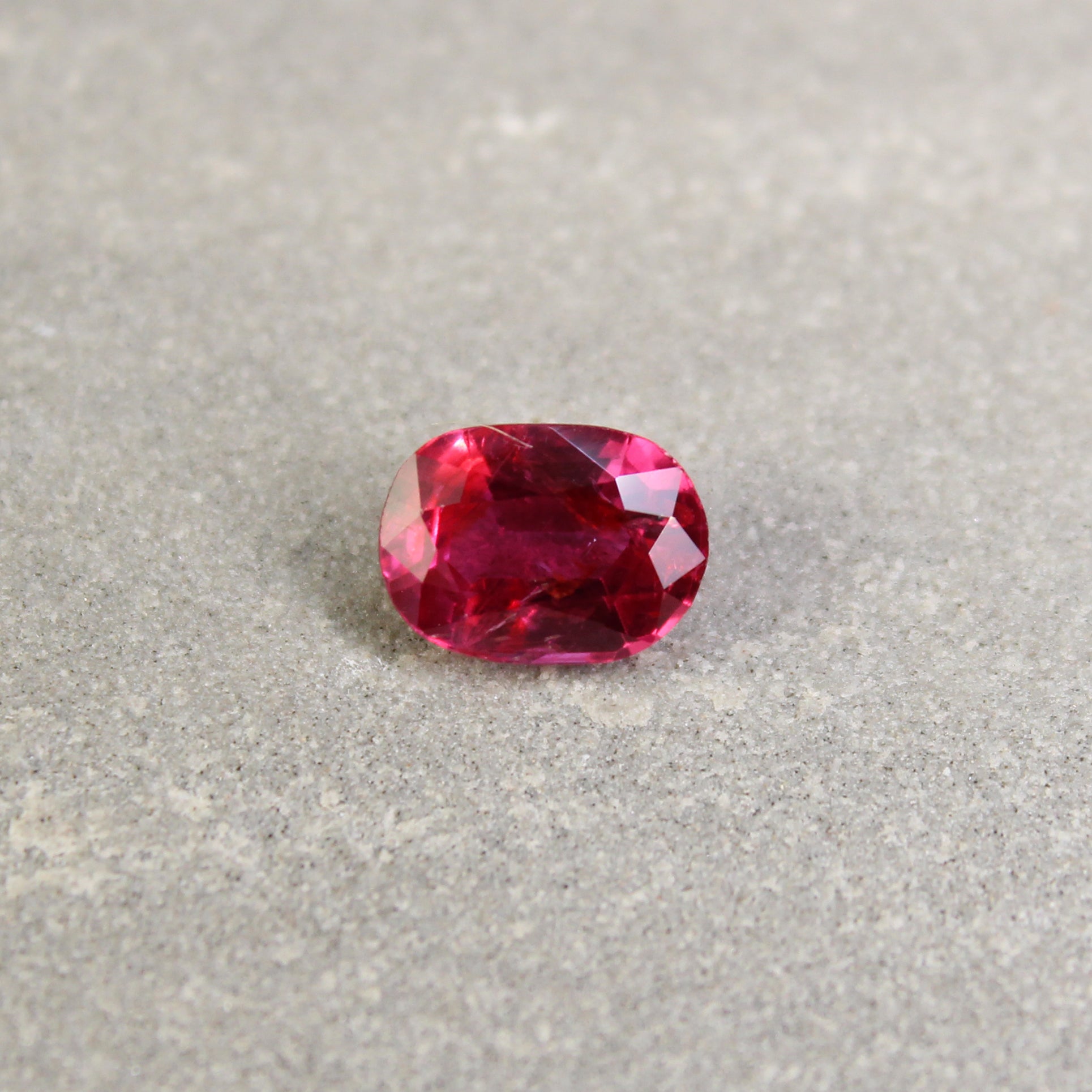 1.99ct Orangy Red, Cushion Ruby, No Heat, Thailand - 8.25 x 6.03 x 4.10mm