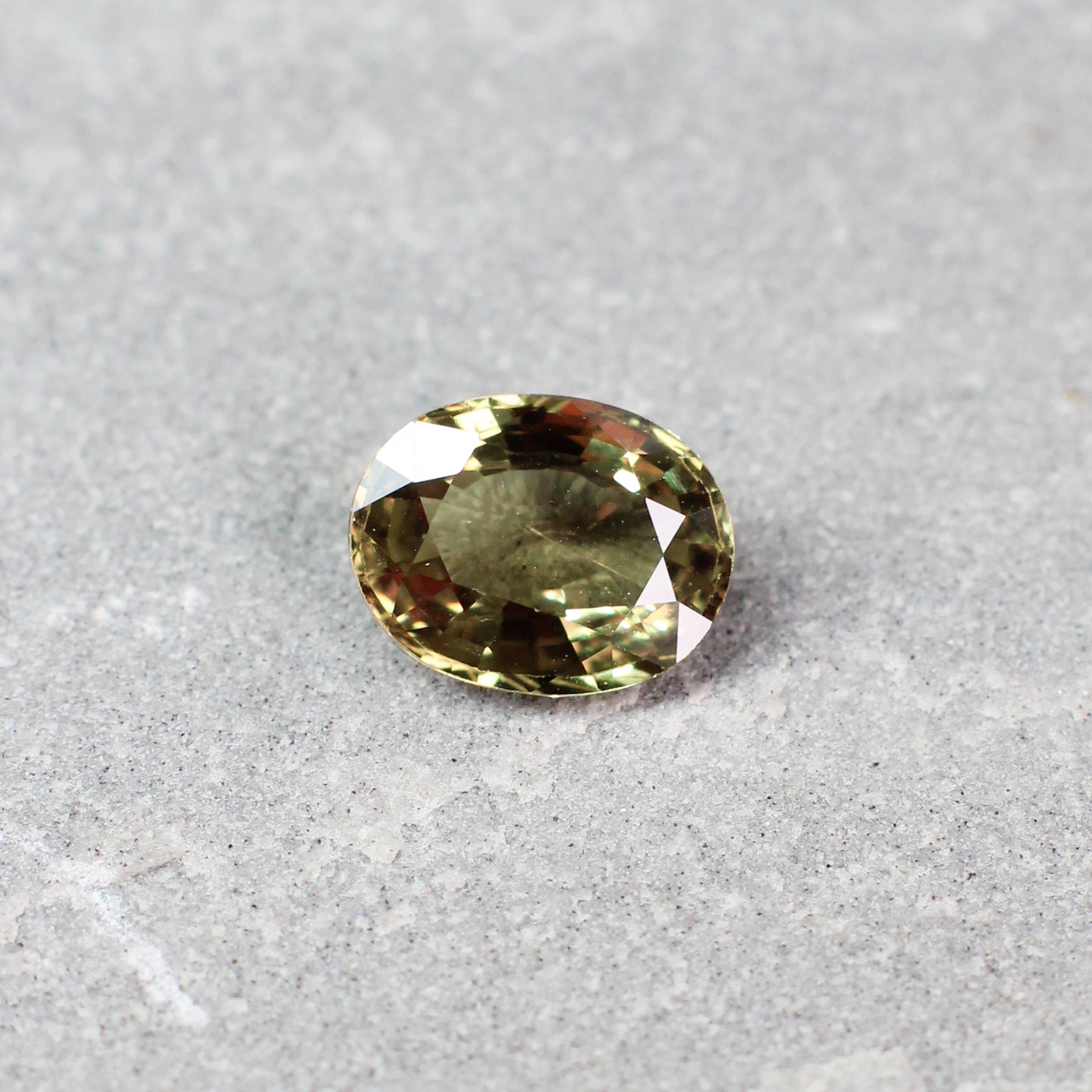 2.14ct Greenish Yellow, Oval Sapphire, No Heat, East Africa - 8.98 x 6.96 x 3.77mm