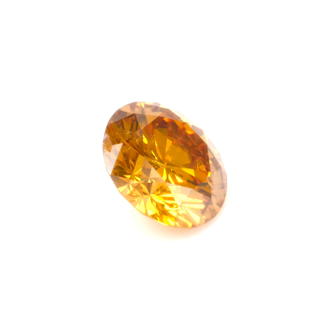 Colored Diamond, Yellow Orange, Deep, Round, Untreated