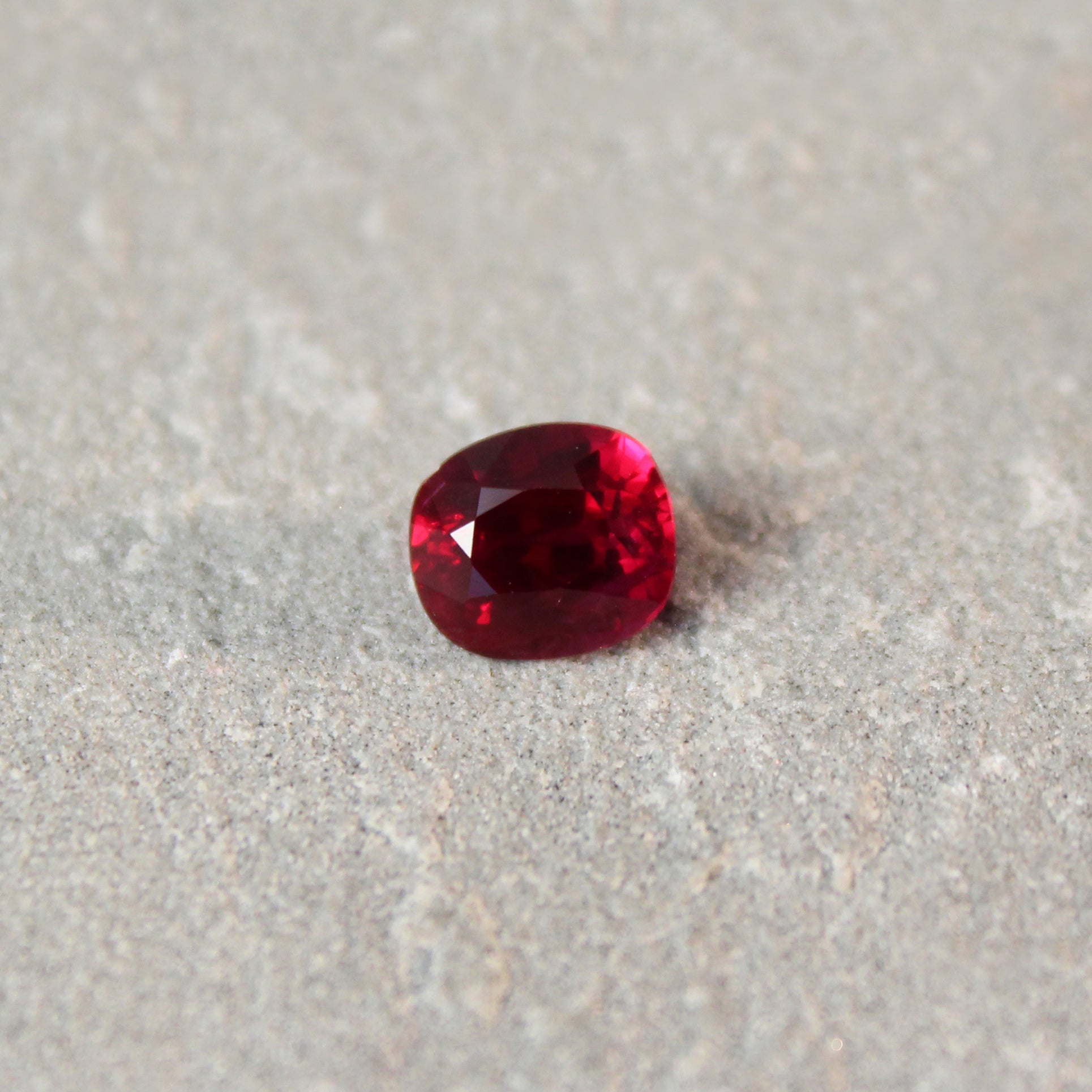 2.03ct Vivid, Pigeon's Blood Red, Cushion Ruby, No Heat, Mozambique - 7.40 x 6.48 x 4.78mm