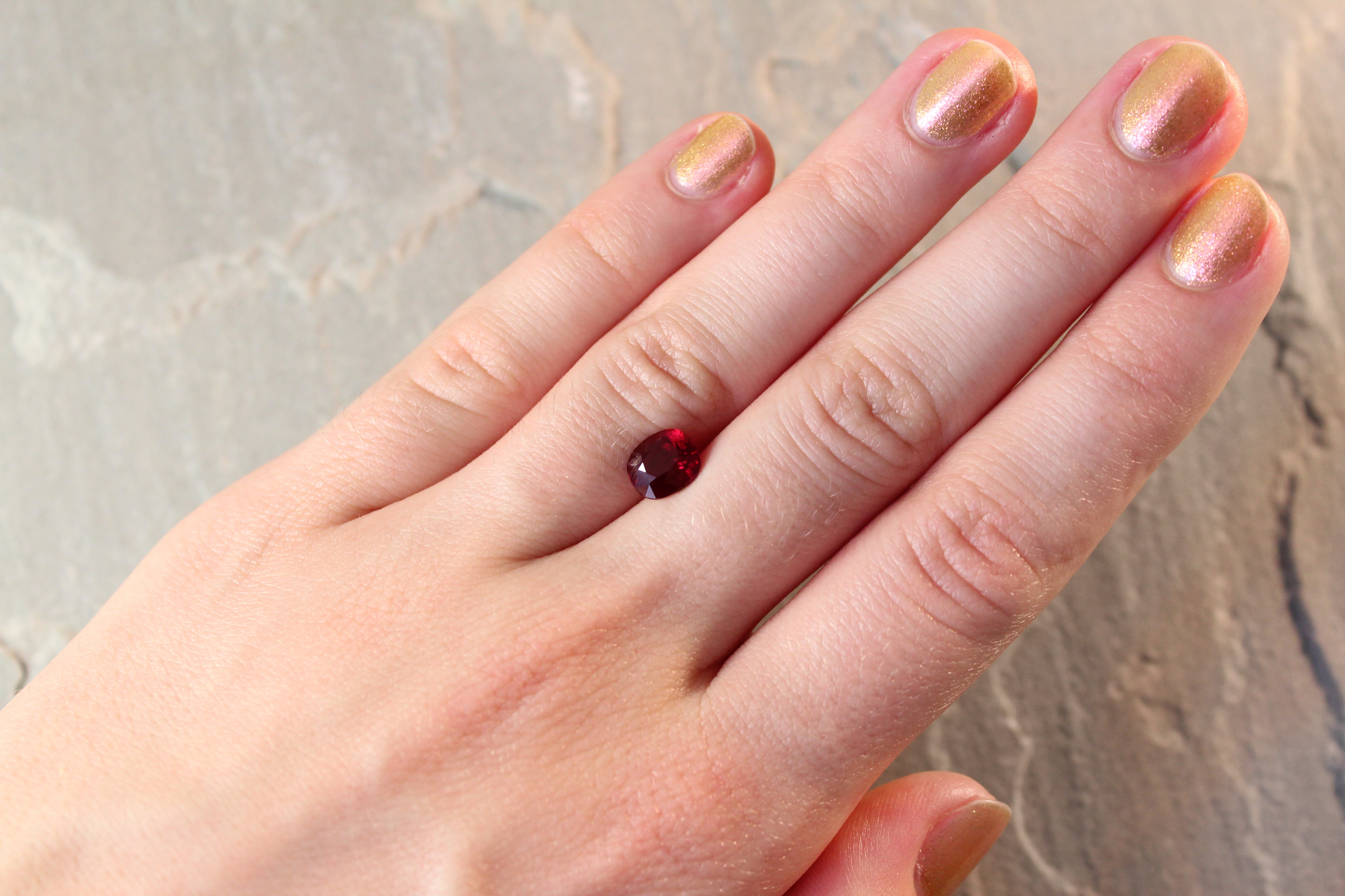 2.03ct Vivid, Pigeon's Blood Red, Cushion Ruby, No Heat, Mozambique - 7.40 x 6.48 x 4.78mm