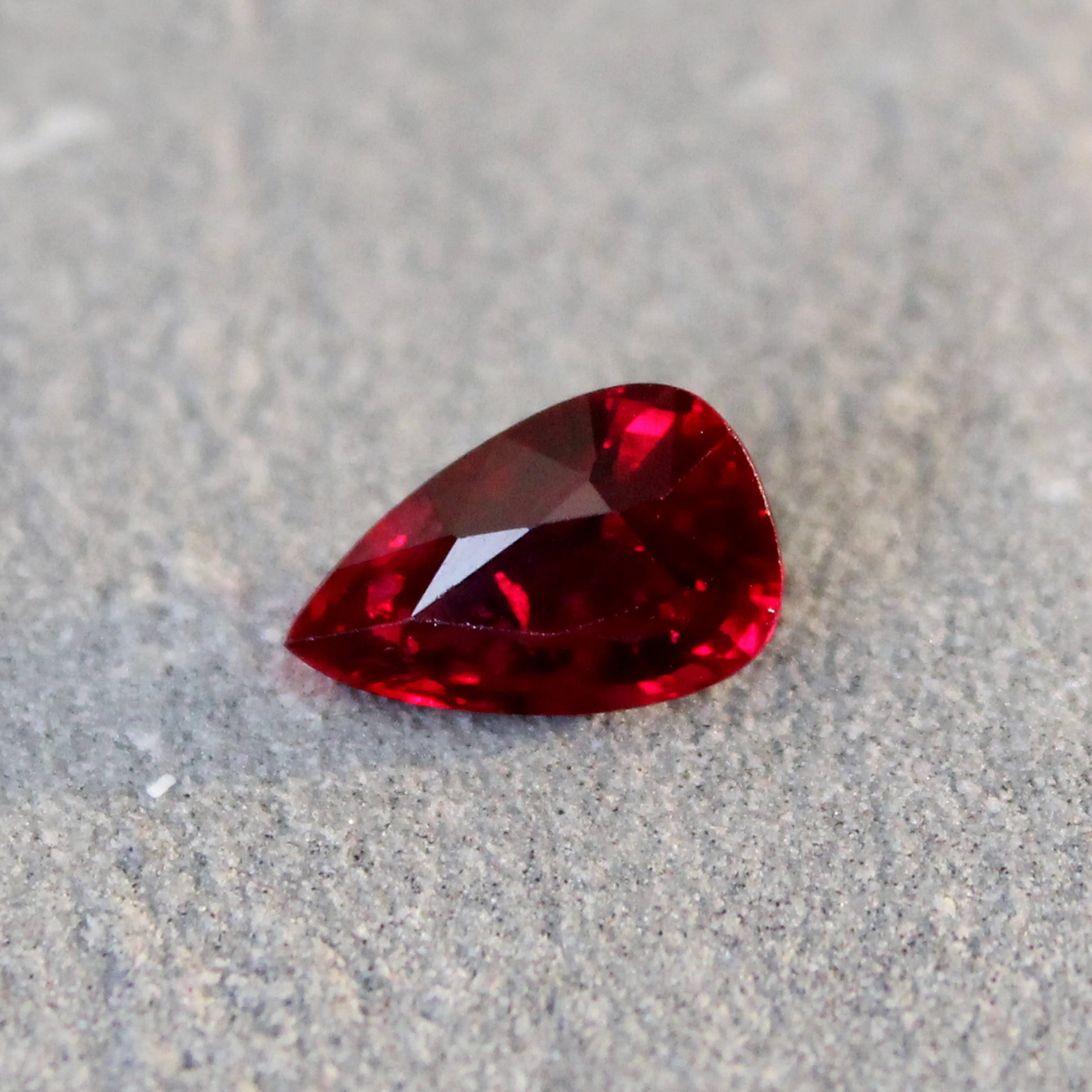 2.04ct Vivid Red, Pear Shape Ruby, No Heat, Mozambique - 9.43 x 5.88 x 4.89mm