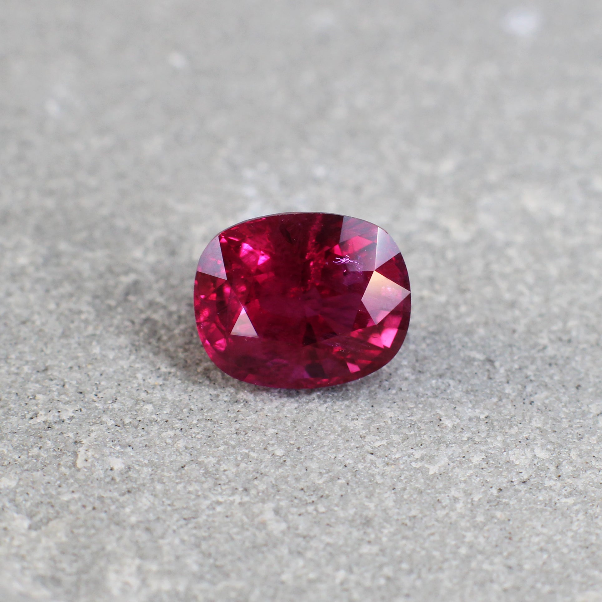 2.12ct Purplish Red, Cushion Ruby, Thailand - 7.63 x 6.26 x 4.91mm