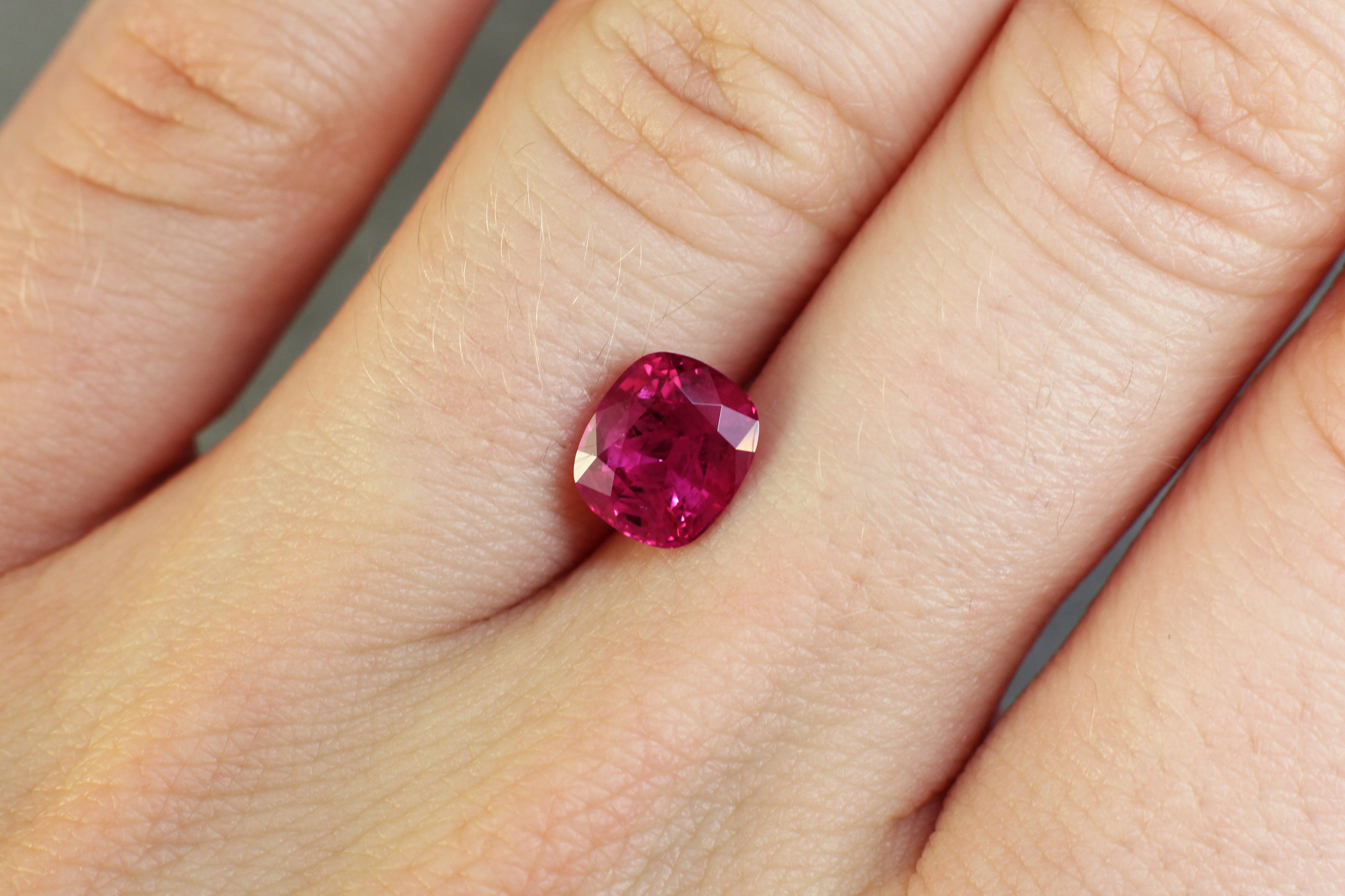 2.13ct Cushion Ruby, No Heat, Thailand - 7.64 x 6.62 x 4.75mm
