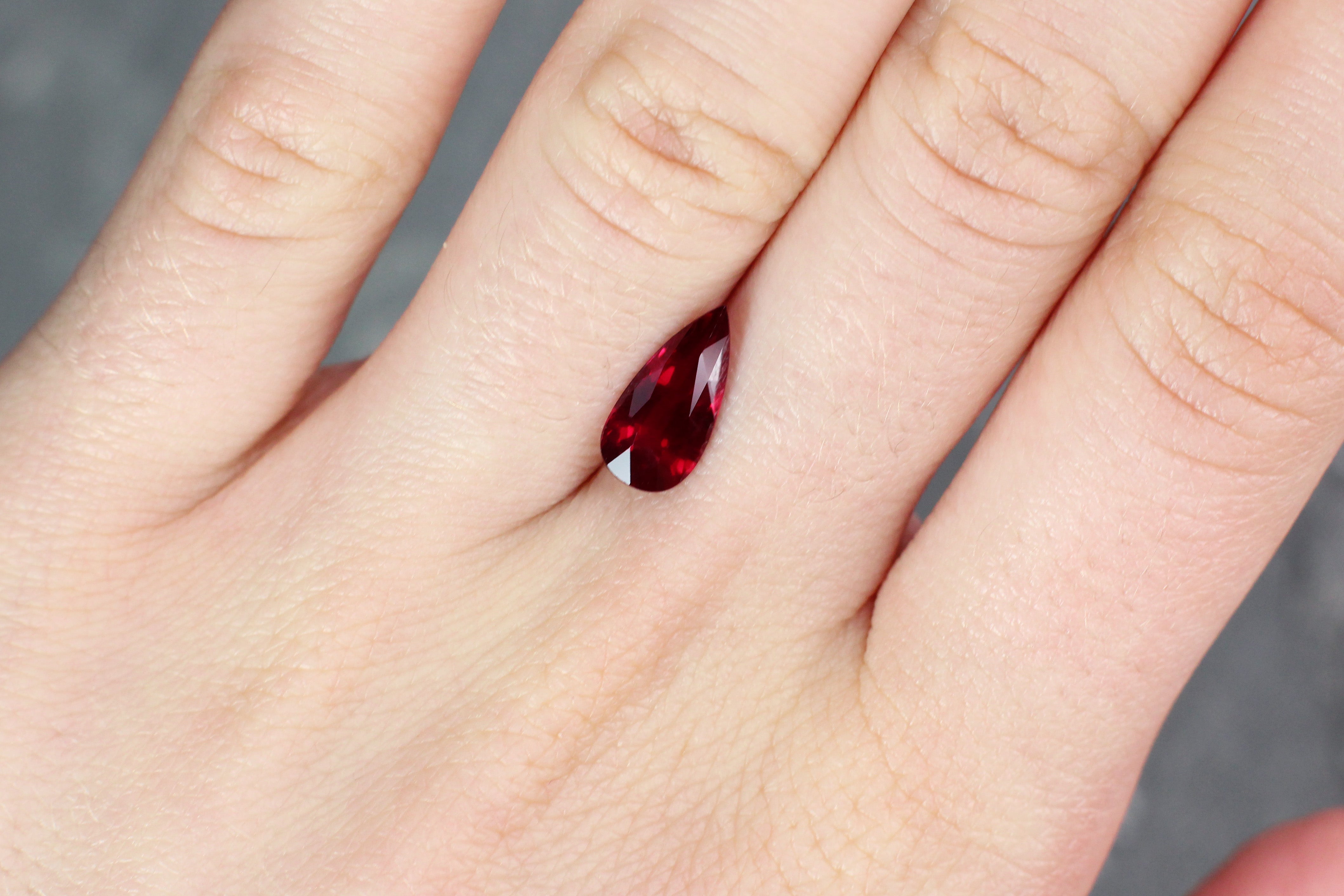 2.22ct Pear Shape Ruby, Mozambique - 11.86 x 5.82 x 4.09mm