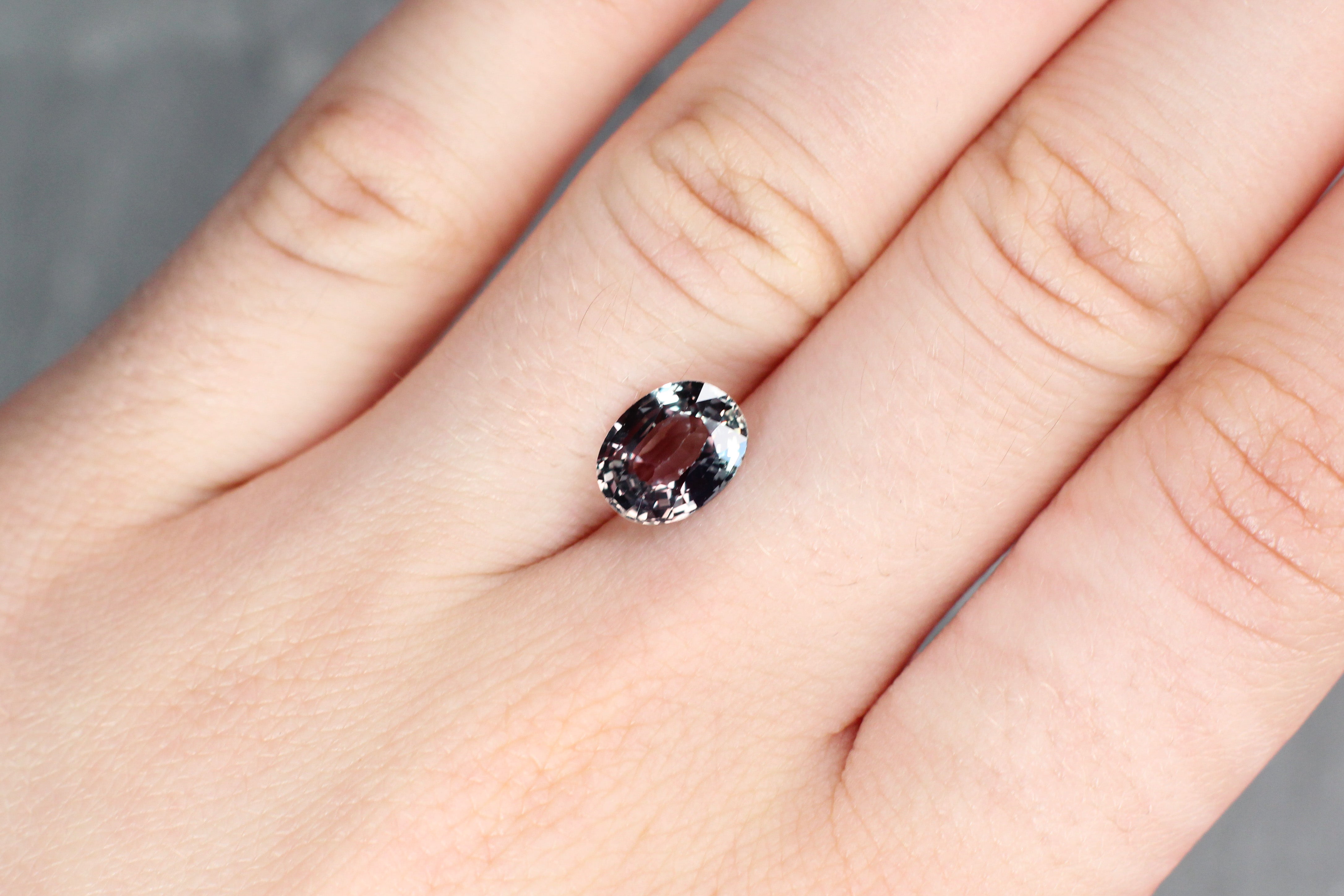 2.35ct Greenish Purple / Brownish Pink, Oval Color Change Sapphire, No Heat, East Africa - 9.08 x 7.02 x 4.04mm