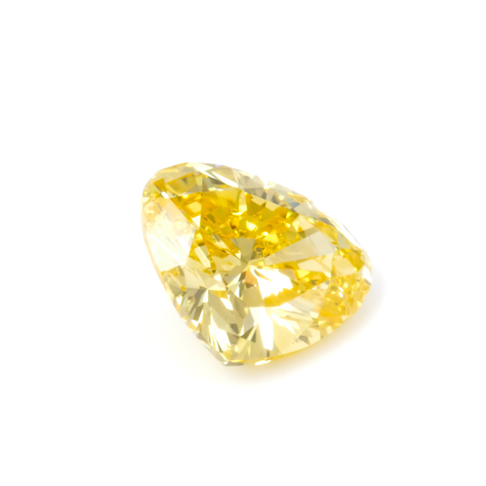 Colored Diamond, Yellow, Vivid, SI2, Heart-shaped, Untreated