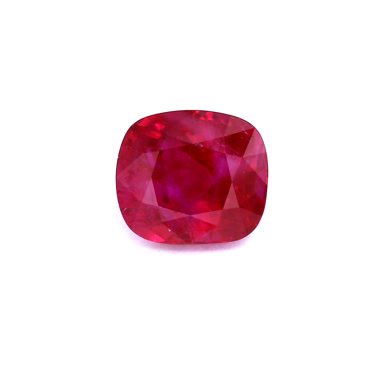 3.34ct Vivid, Pigeon's Blood Red, Cushion Ruby, No Heat, Myanmar - 9.04 x 7.96 x 5.34mm