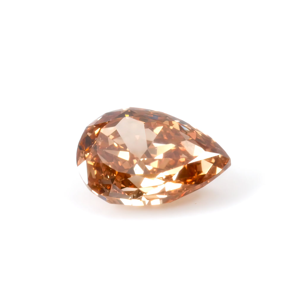 Colored Diamond, Orange Brown, Deep, SI2, Pear-shaped, Untreated