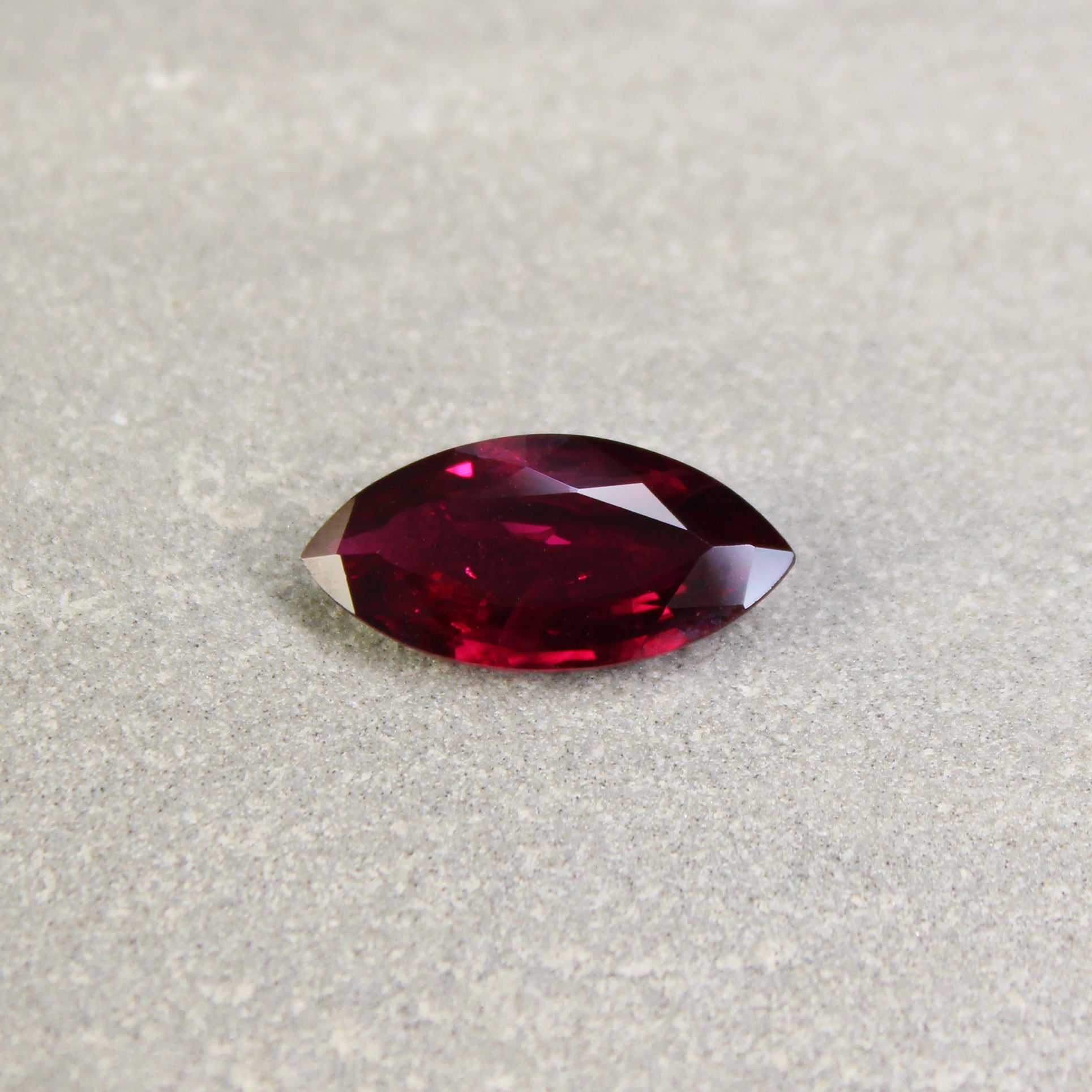 4.12ct Purplish Red, Marquise Ruby, Heated, Thailand - 16.30 x 8.15 x 3.58mm