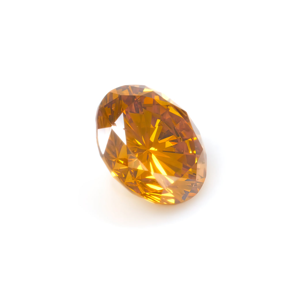 Colored Diamond, Yellow Orange, Deep, SI2, Round, Untreated