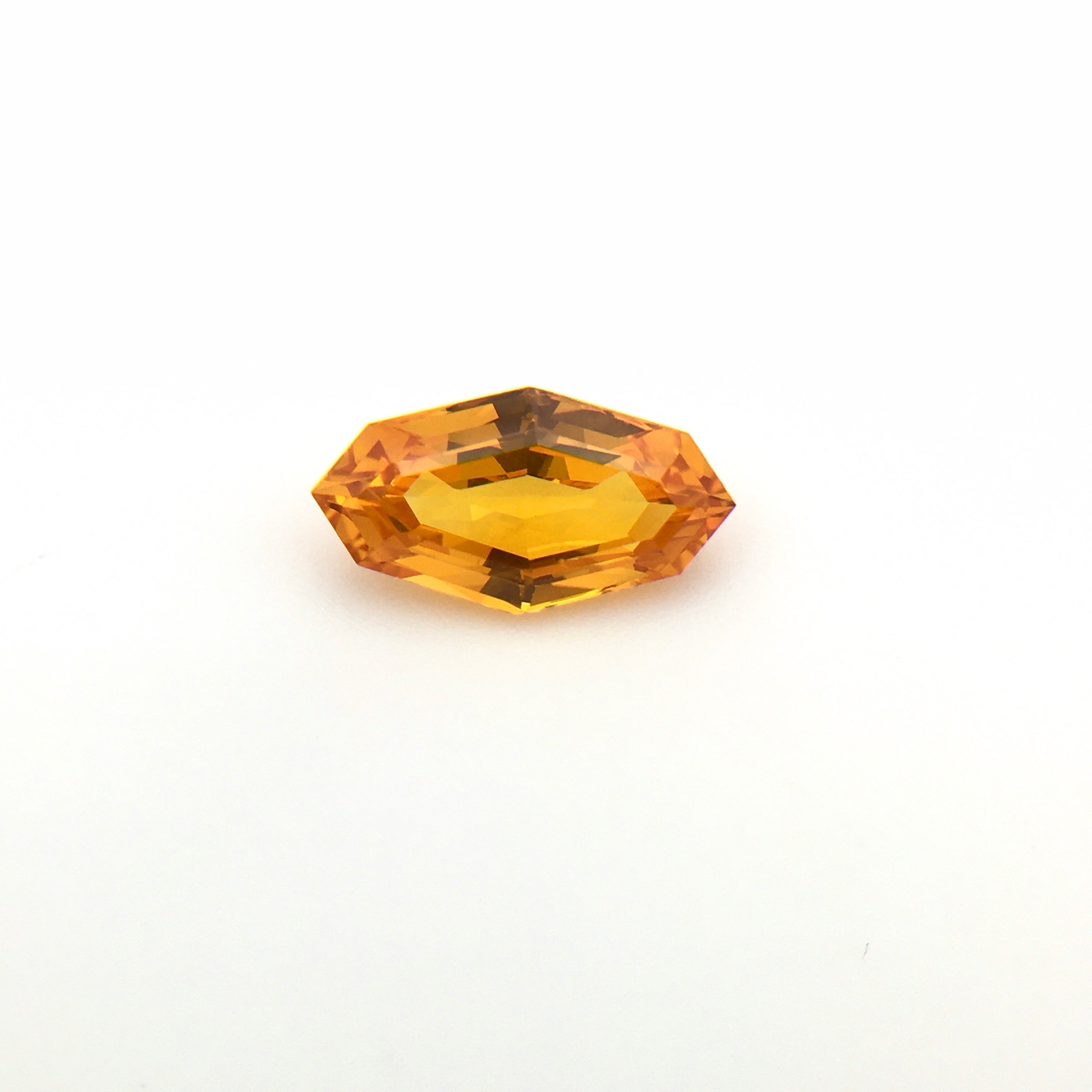 Fancy Sapphire, Orangy yellow, Kite-shaped, Unknown, Unknown