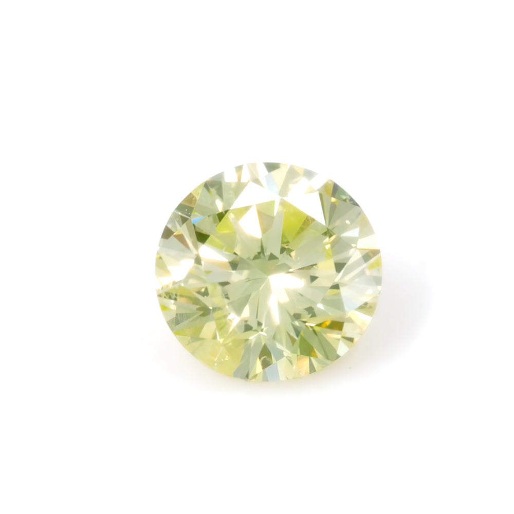 Colored Diamond, Green Yellow, Fancy, SI1, Round, Untreated