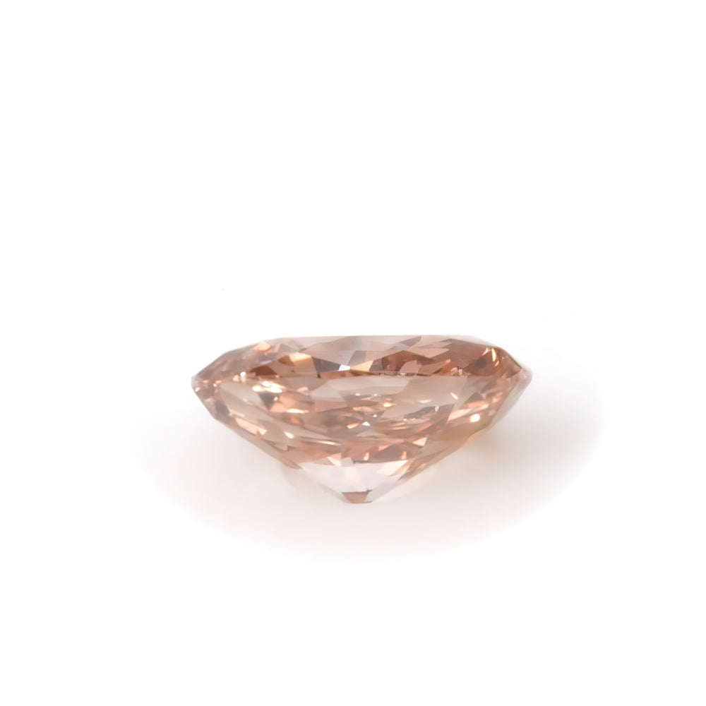 Colored Diamond, Brownish Orangy Pink, Deep, SI1, Oval, Untreated