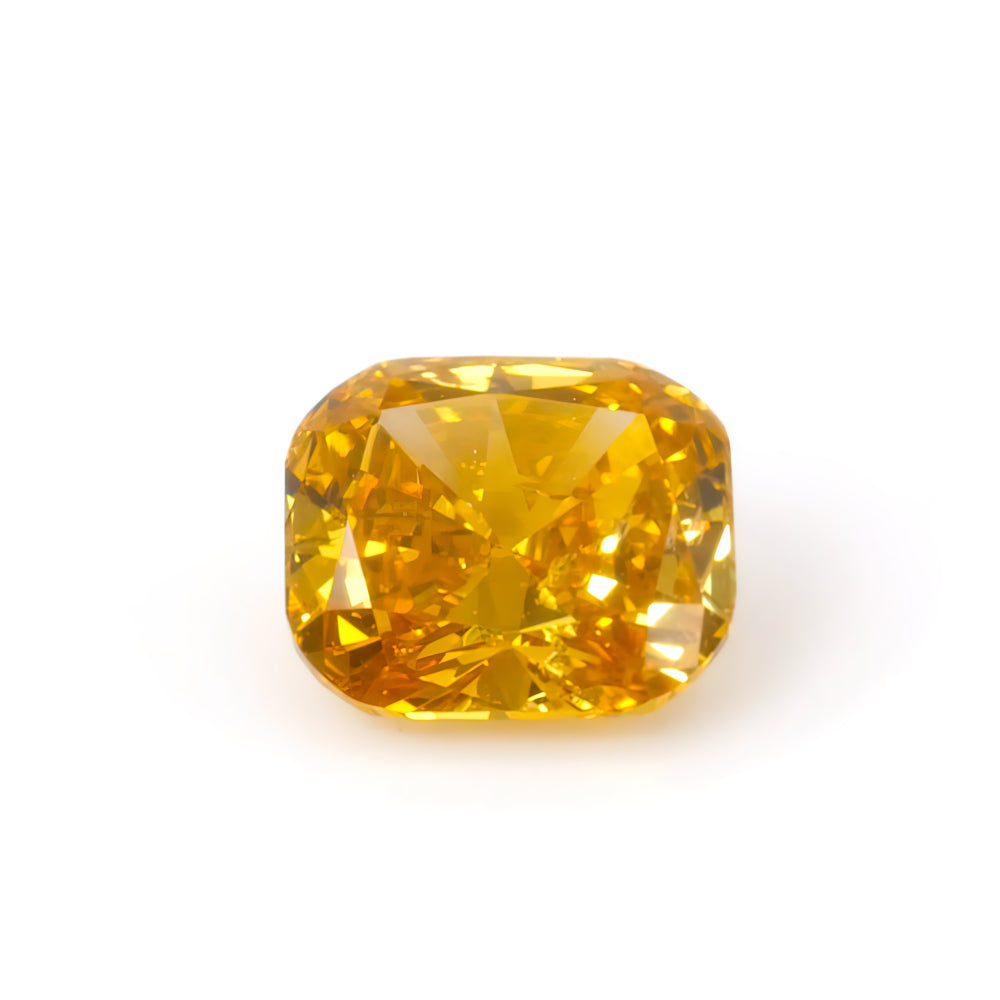 Colored Diamond, Yellow Orange, Vivid, VS1, Cushion, Untreated