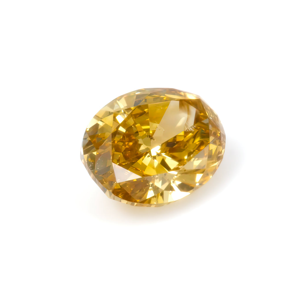 0.65ct Fancy Deep Brownish Yellow, Oval Diamond, SI2 - 6.10 x 4.66 x 2.99mm