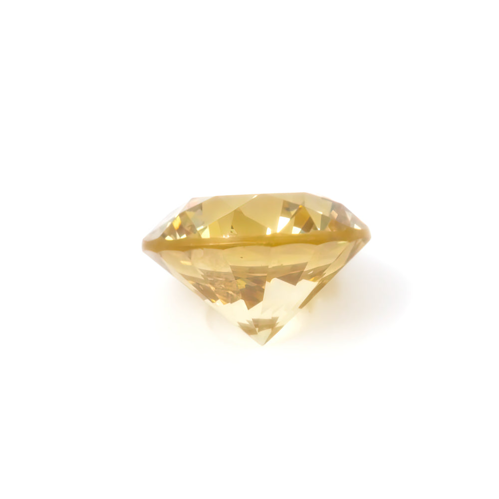 Colored Diamond, Yellow, Fancy Intense, SI2, Round, Untreated