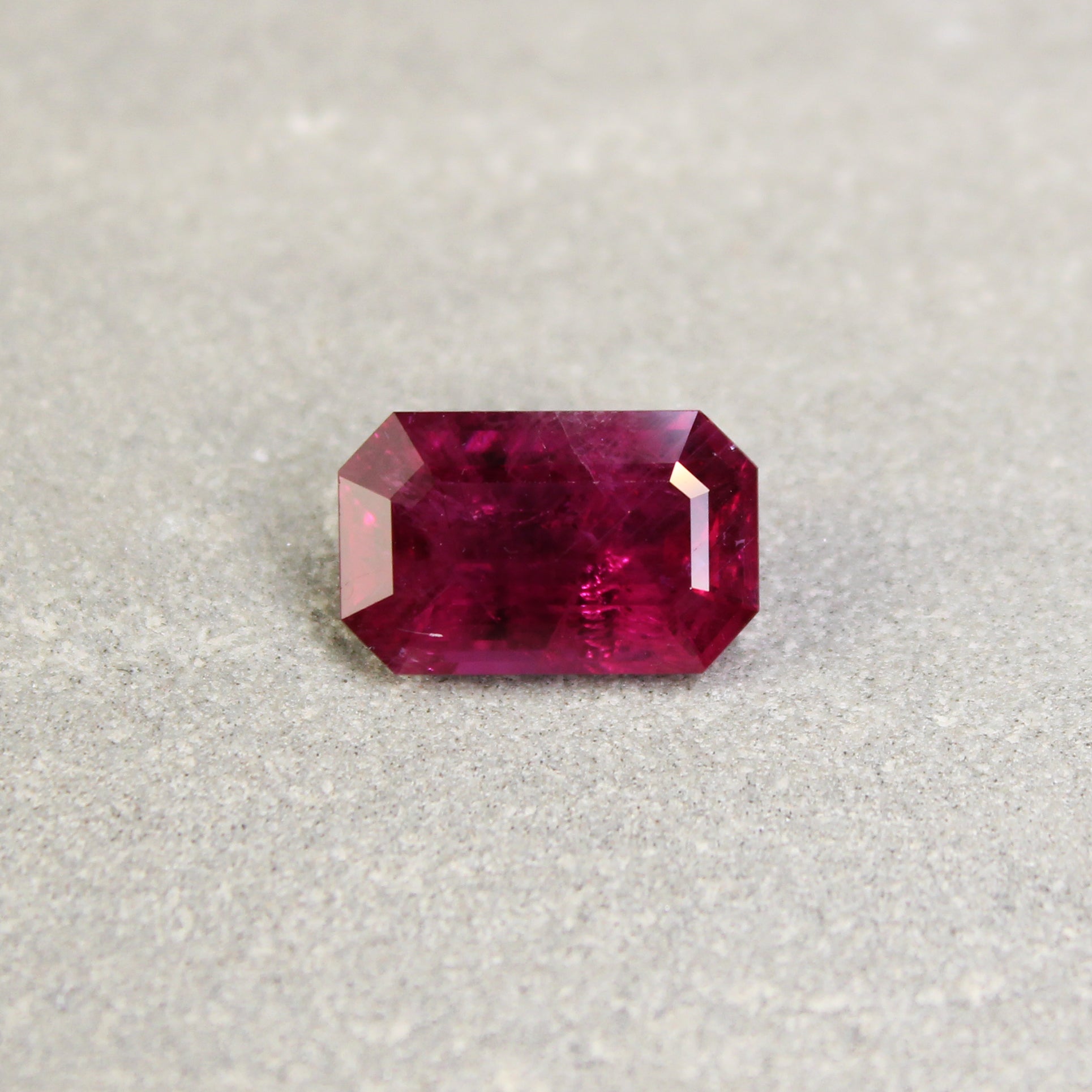 5.16ct Purplish Red, Octagon Ruby, East Africa - 12.70 x 7.98 x 4.84mm