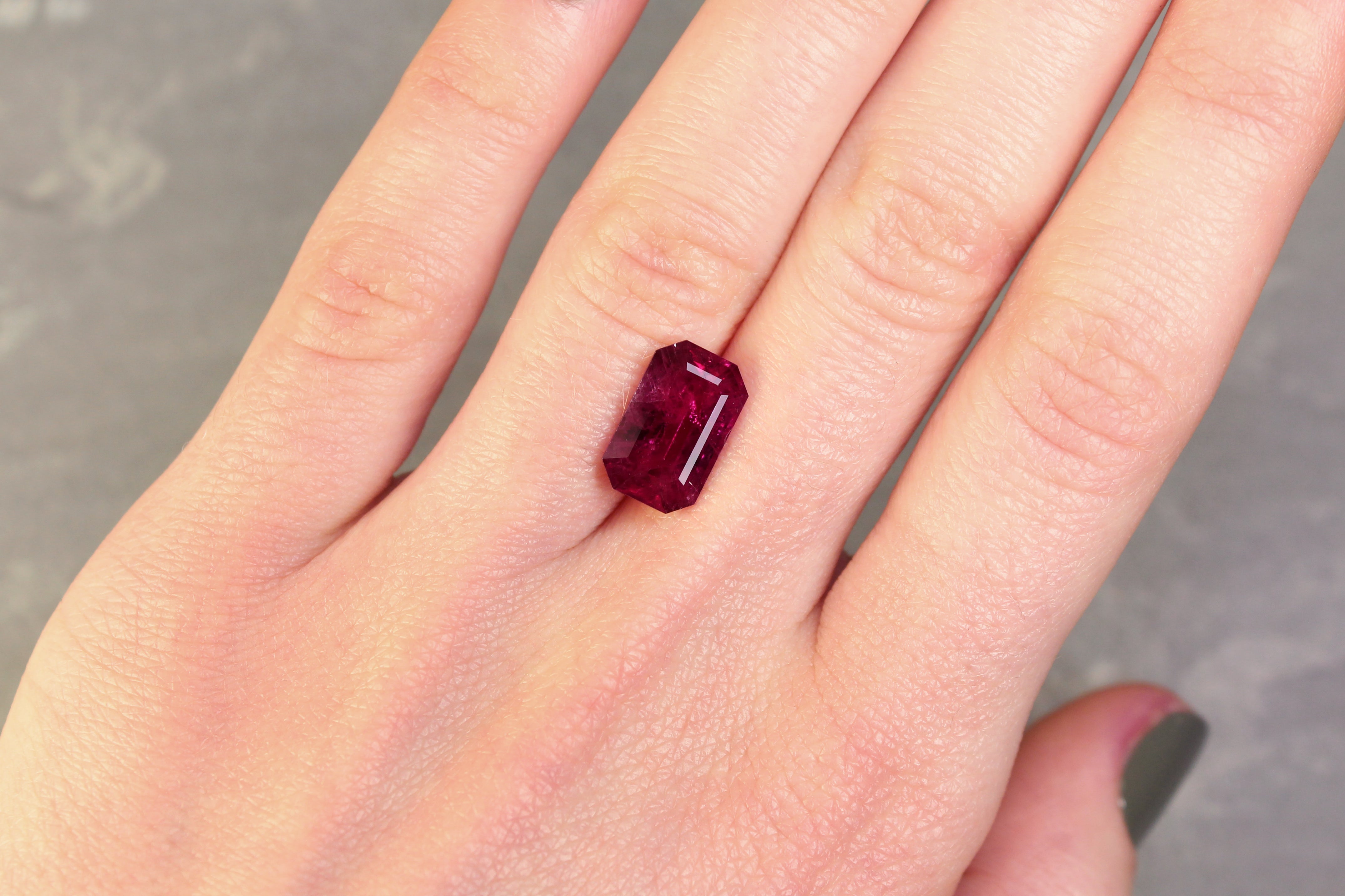 5.16ct Purplish Red, Octagon Ruby, East Africa - 12.70 x 7.98 x 4.84mm