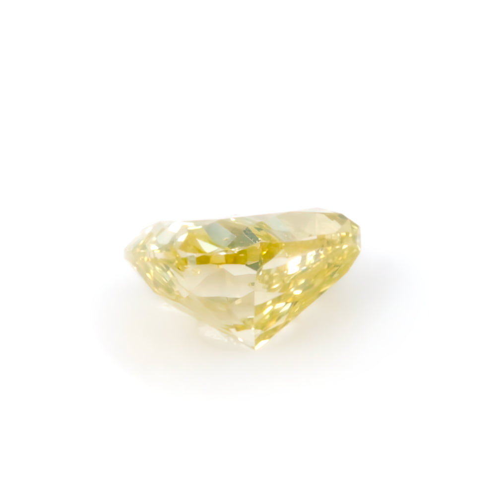 Colored Diamond, Greenish yellow, Fancy Intense, SI2, Heart-shaped, Untreated