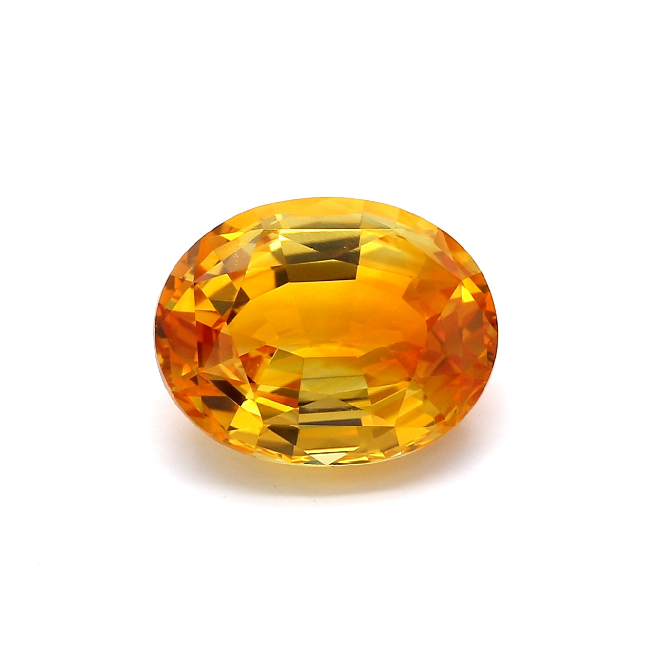 6.30ct Orangy Yellow, Oval Sapphire, Sri Lanka - 11.24 x 9.64 x 5.89mm