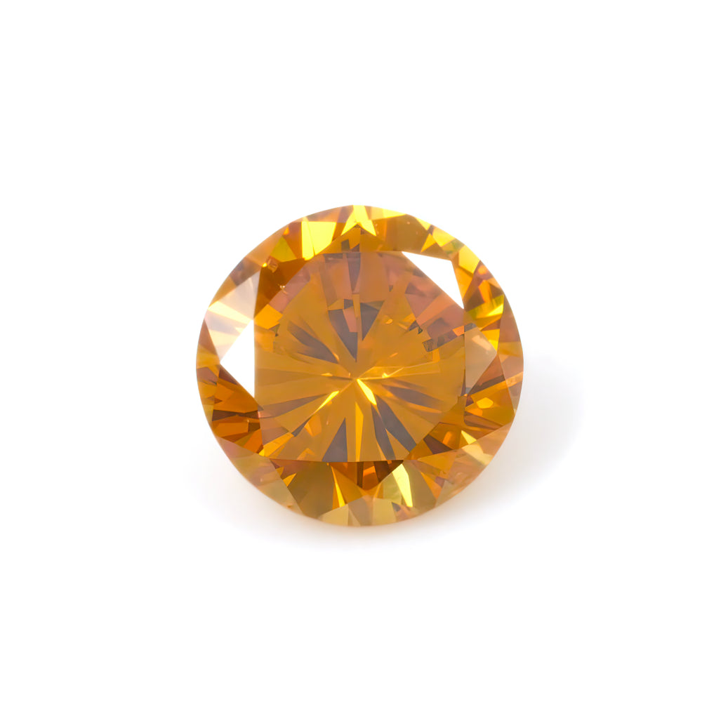 Colored Diamond, Yellow Orange, Deep, SI2, Round, Untreated