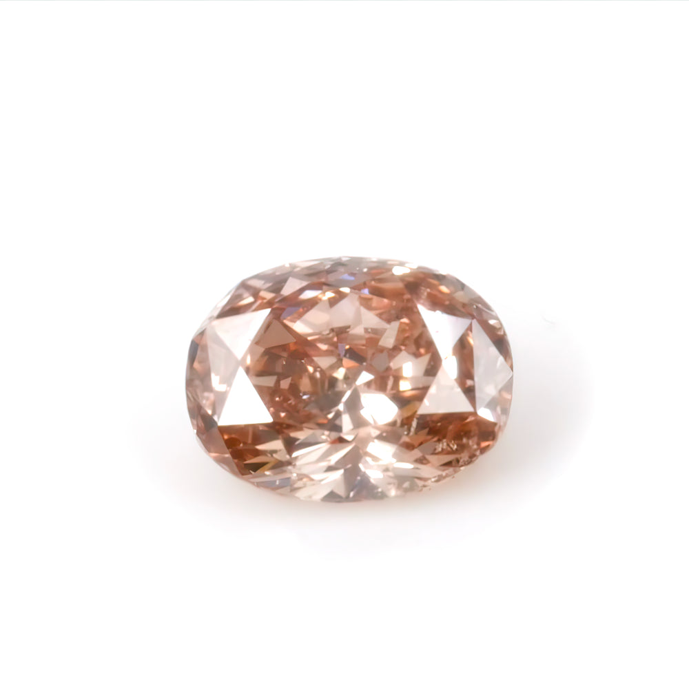 Colored Diamond, Brownish Orangy Pink, Deep, SI1, Oval, Untreated