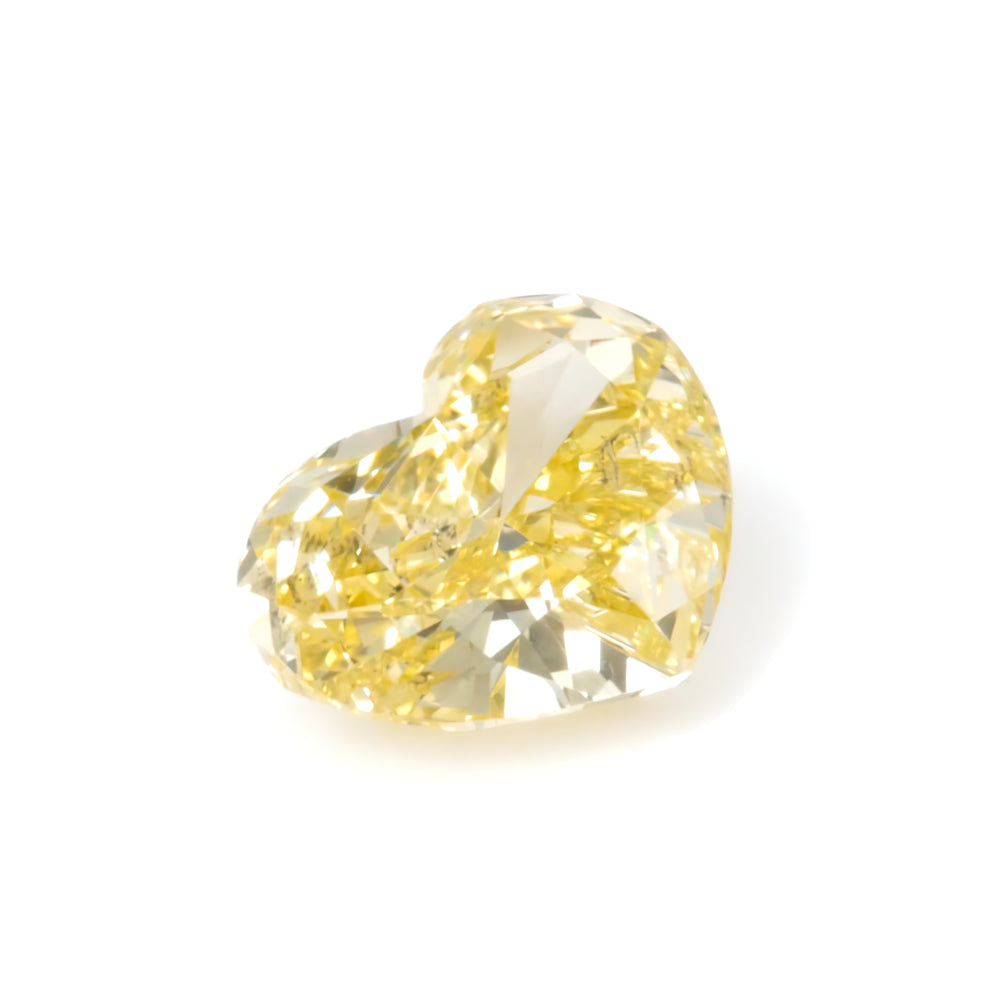 Colored Diamond, Yellow, Fancy, Heart-shaped, Untreated